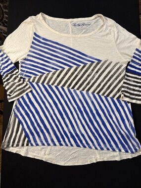 Lucky Brand White Tee with Blue Logo Print